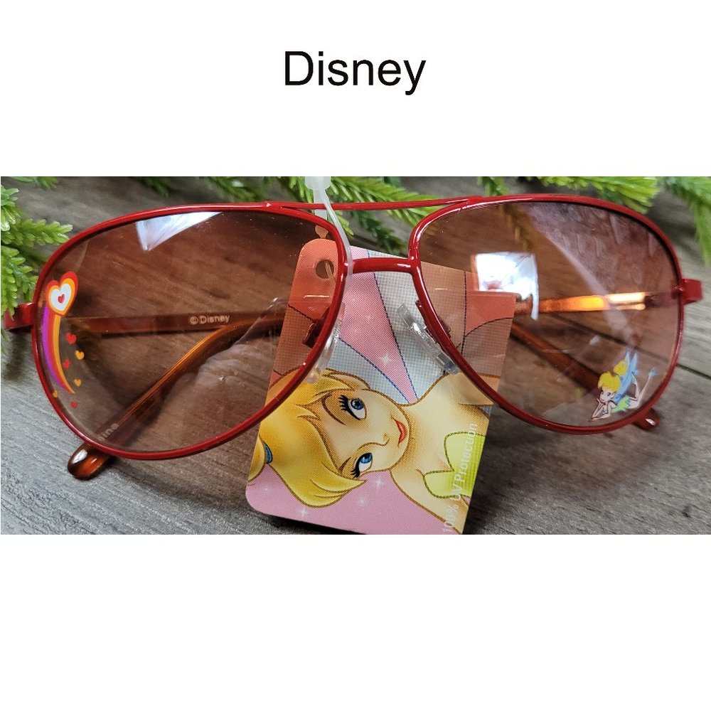 Disney Tinkerbell Red Wire Rim Sunglasses NWT